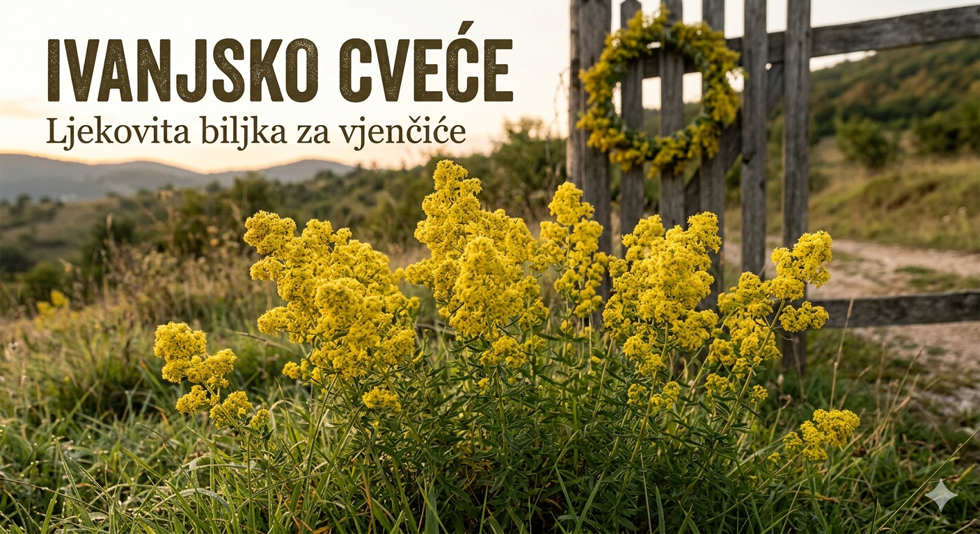 ivanjansko cvece, ivanjska trava, lekovita svojstva, ivandanski venac, ivanjdan, caj od ivanjskog cveca, branje i susenje bilja, prirodni lek za stitnu zlezdu